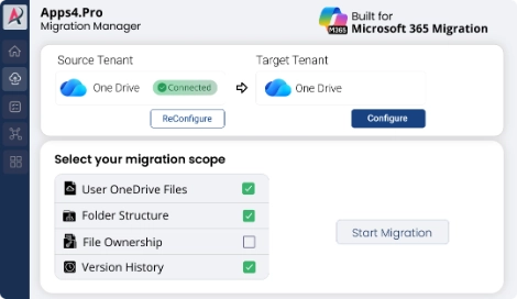 OneDrive Tenant to tenant migration setup connecting source and target tenants in Microsoft 365 migration