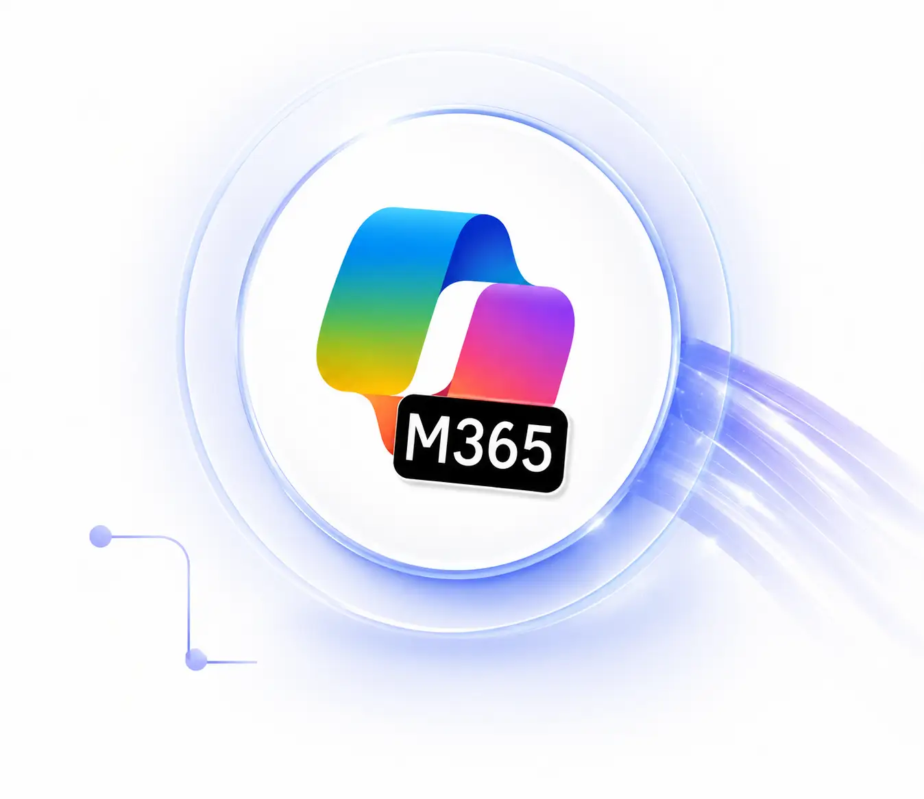 Microsoft 365 logo inside a magnifying glass representing Microsoft 365 migration assessment and discovery.